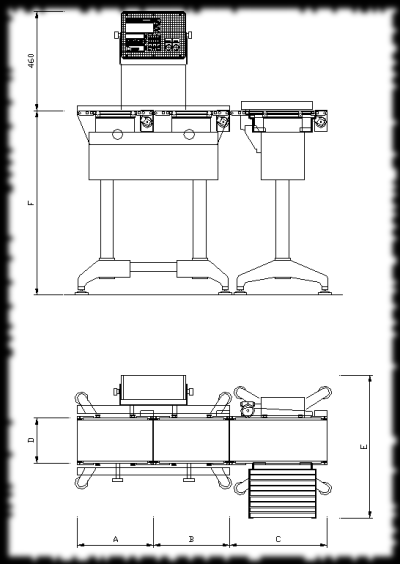 Dimensioni Checkweigher HSC350 Selezionatrice Ponderale